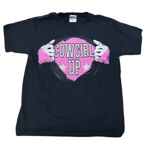 Girls' "Cowgirl Up" Graphic T-Shirt - Size Medium
